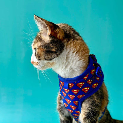 Pechera para gatos con correa Superman