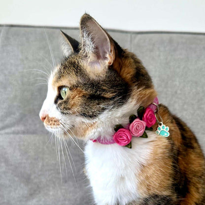 Collar para gatos con rosas Rosado 2