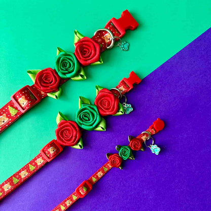 Collares de rosas para perros navidad